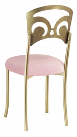 Gold Fleur de Lis with Pink Sparkle Velvet Cushion