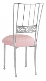 Silver Bella Fleur with Pink Sparkle Velvet Cushion