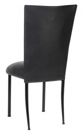 Black Leatherette Chair Cover and Cushion on Black Legs