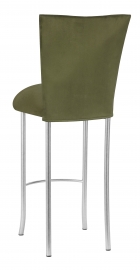 Sage Suede Barstool Cover and Cushion on Silver Legs