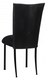 Matte Black Croc Chair Cover with Black Stretch Knit Cushion on Black Legs