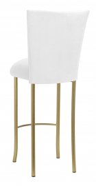 White Suede Barstool Cover and Cushion on Gold Legs
