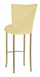 Buttercup Suede Barstool Cover and Cushion on Gold Legs