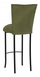 Sage Suede Barstool Cover and Cushion on Black Legs