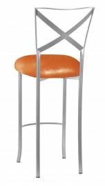 Simply X Barstool with Metallic Orange Stretch Knit Cushion