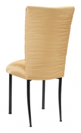 Chloe Gold Chair Cover and Cushion on Black Legs