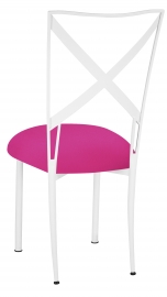 Simply X White with Hot Pink Knit Cushion