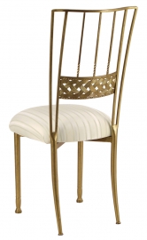 Gold Bella Braid with Ivory Sateen Stripe Cushion