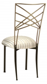 Two Tone Fanfare with Ivory Striped Cushion