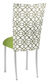 Blade Kaleidoscope Chair Cover with Lime Stretch Knit Cushion on Silver Legs