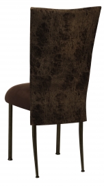 Durango Chocolate Leatherette 3/4 Topper with Chocolate Suede Cushion on Brown Legs