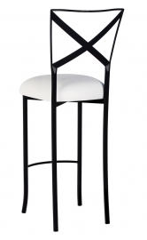 Blak. Barstool with White Suede Cushion