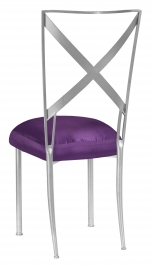 Silver Simply X with Purple Taffeta Boxed Cushion