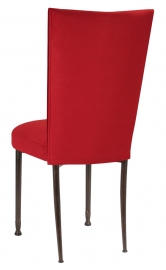Rhino Red Suede Chair Cover and Cushion on Mahogany Legs