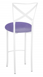 Simply X White Barstool with Lavender Velvet Cushion