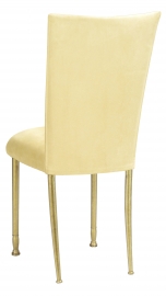 Buttercup Suede Chair Cover and Cushion with Gold Legs
