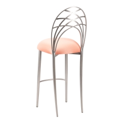 Silver Piazza Barstool with Cantaloupe Stretch Knit Cushion
