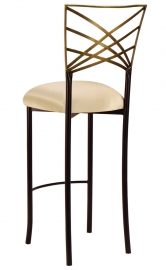 Two Tone Gold Fanfare Barstool with Champagne Bengaline Cushion