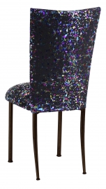Black Paint Splatter Chair Cover and Cushion on Brown Legs