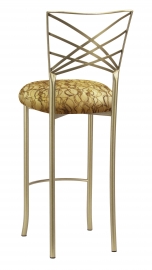 Gold Fanfare Barstool with Gold Lace over Gold Knit Cushion