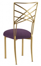 Gold Fanfare with Lilac Suede Cushion