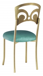 Gold Fleur de Lis with Turquoise Velvet Cushion