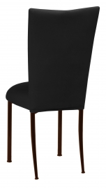 Black Velvet Chair Cover and Cushion on Brown Legs