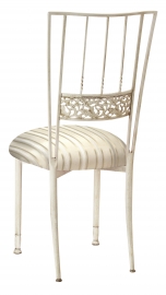Ivory Bella Fleur with Ivory Striped Cushion