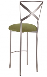 Simply X Barstool with Sage Suede Cushion