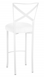 Simply X White Barstool with White Linette Boxed Cushion