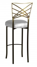Two Tone Fanfare Barstool with Silver Barstool Boxed Cushion