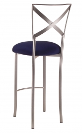 Simply X Barstool with Navy Stretch Knit Cushion