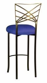 Two Tone Fanfare Barstool with Royal Blue Knit Cushion