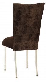 Durango Chocolate Leatherette with Chocolate Suede Cushion on Ivory Legs
