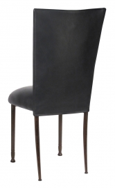 Black Leatherette Chair Cover and Cushion on Mahogany Legs
