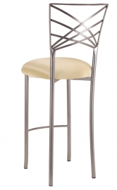 Silver Fanfare Barstool with Champagne Bengaline Cushion