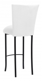 White Suede Barstool Cover and Cushion on Black Legs