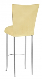 Buttercup Suede Barstool Cover and Cushion on Silver Legs