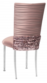 Chloe Blush with Bedazzle Band and Blush Stretch Knit Cushion on Silver Legs