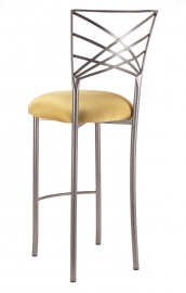 Silver Fanfare Barstool with Gold Stretch Knit