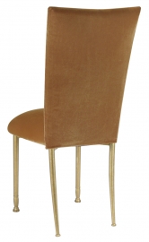 Gold Velvet Chair Cover and Cushion on Gold Legs
