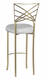 Gold Fanfare Barstool with Atomic Silver Knit Cushion