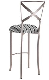 Simply X Barstool with Charcoal Stripe Cushion