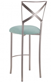 Simply X Barstool with Ice Blue Suede Cushion