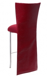 Red Croc Barstool Jacket with Cranberry Stretch Knit Cushion on Silver Legs