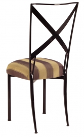 Blak. with Gold and Brown Stripe Cushion