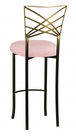 Two Tone Fanfare Barstool with Pink Sparkle Velvet Cushion