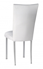 White Linette Chair Cover and Cushion on Silver Legs