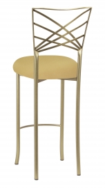 Gold Fanfare Barstool with Gold Knit Cushion
