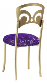Gold Fleur de Lis with Purple Paint Splatter Stretch Knit Cushion